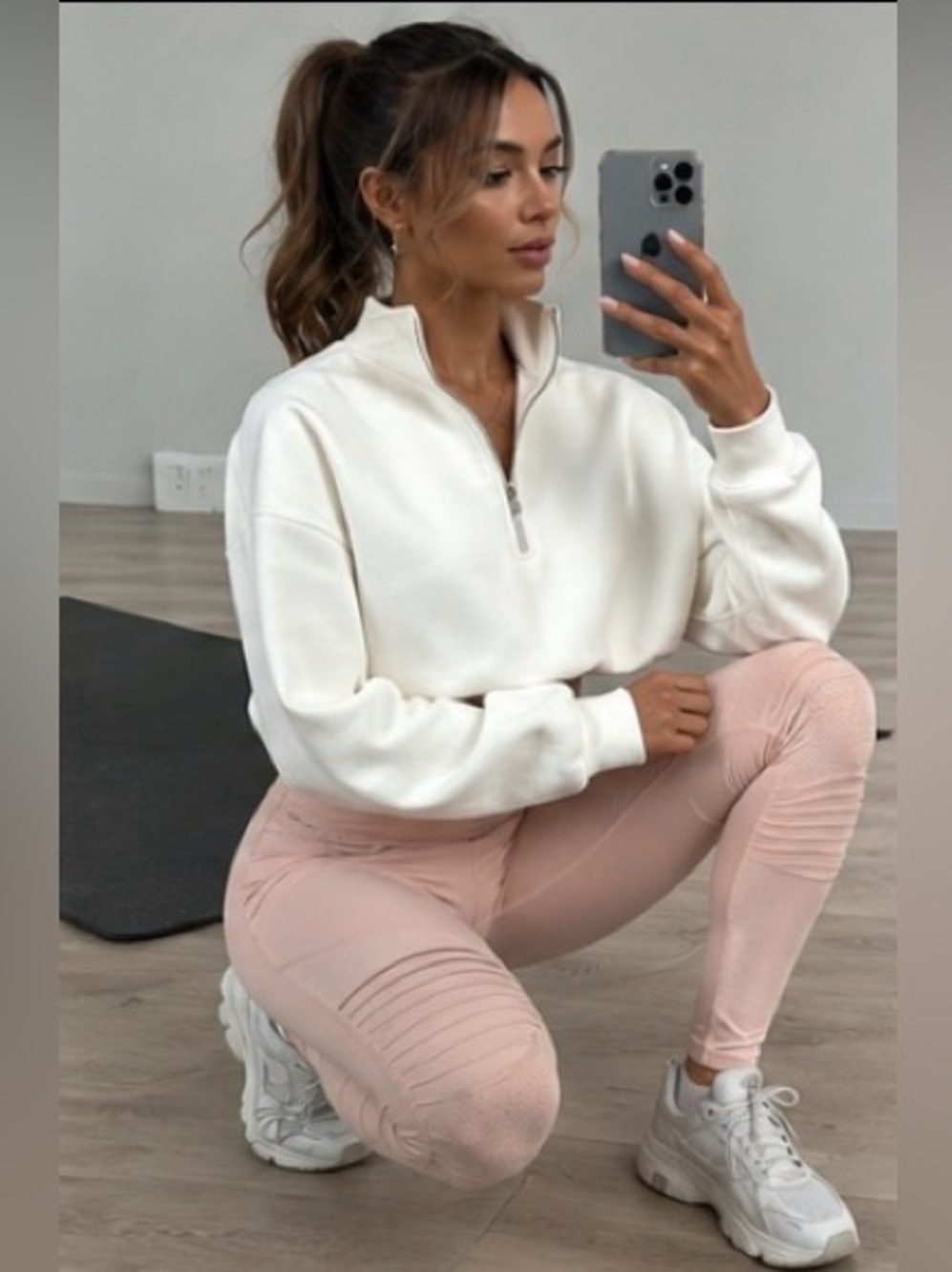 L’URV Blush Moto Leggings XS Nude Pink Mesh Panel Activewear - Picture 2 of 9